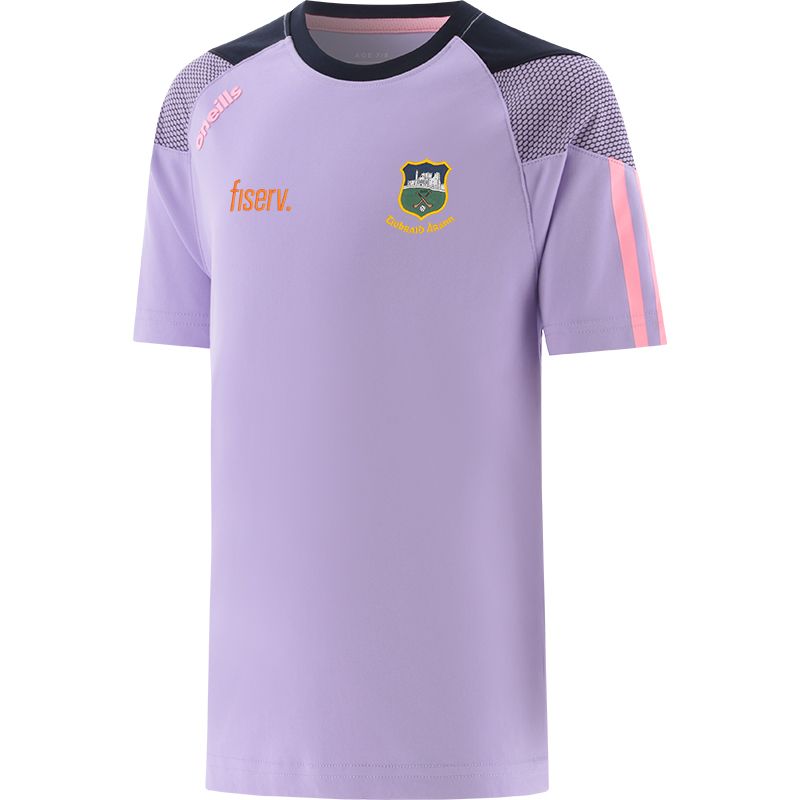 Purple Kids' Tipperary GAA T-Shirt with county crest and stripes on the sleeves by O’Neills. 
