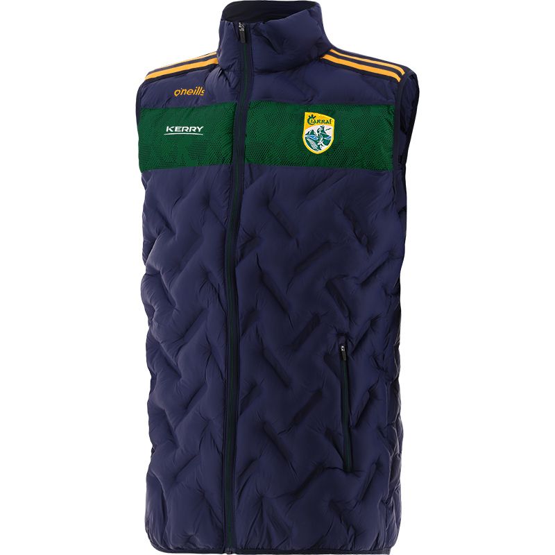 Marine Men's Kerry GAA Rockway Padded Gilet with Hood and Zip Pockets by Oâ€™Neills.