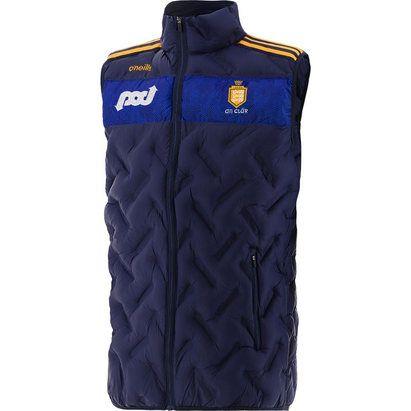 Marine Kids' Clare GAA Dolmen Padded Gilet with Hood and Zip Pockets by O’Neills.