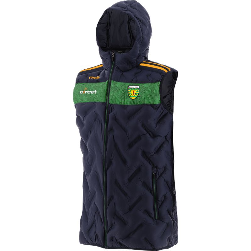 Marine Men's Donegal GAA Rockway Hooded Padded Gilet with Hood and Zip Pockets by O’Neills.
