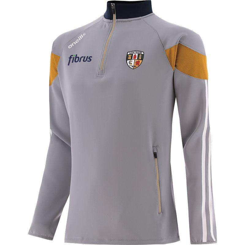 Men's Antrim GAA Hybrid Half Zip Top with zip pockets and county crest by O’Neills. 