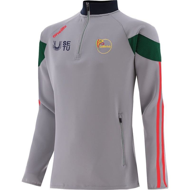 Men's Carlow GAA Hybrid Half Zip Top with zip pockets and county crest by O’Neills. 