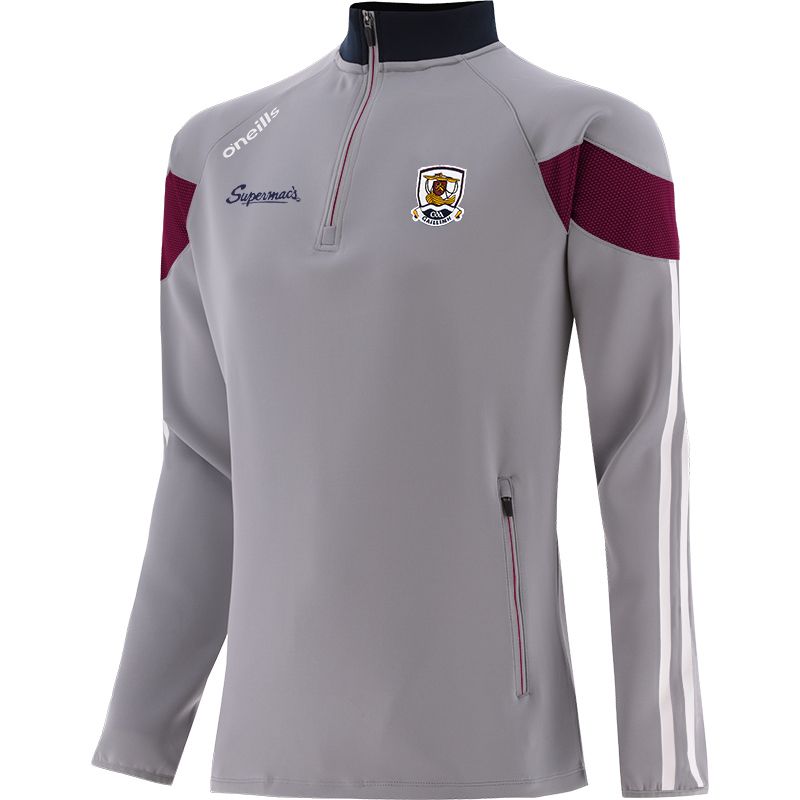 Galway GAA Hybrid Half Zip Top with zip pockets and county crest by O’Neills. 