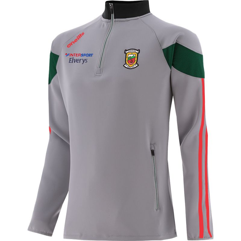 Kid's Mayo GAA Hybrid Half Zip Top with zip pockets and county crest by O’Neills. 