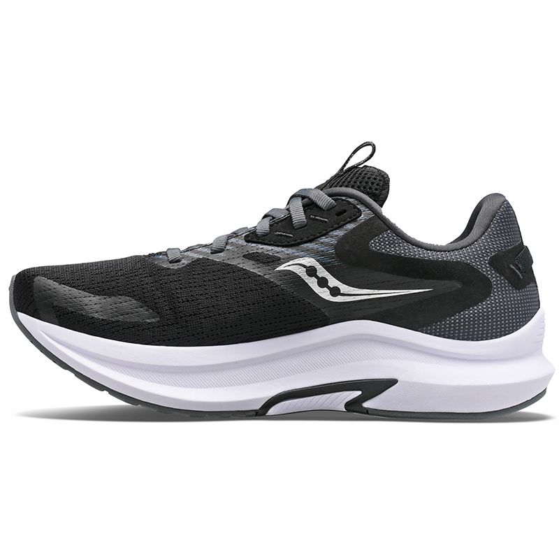 Men's Black Saucony Axon 2 Running Shoes, with durable rubber outsole from O'Neills.