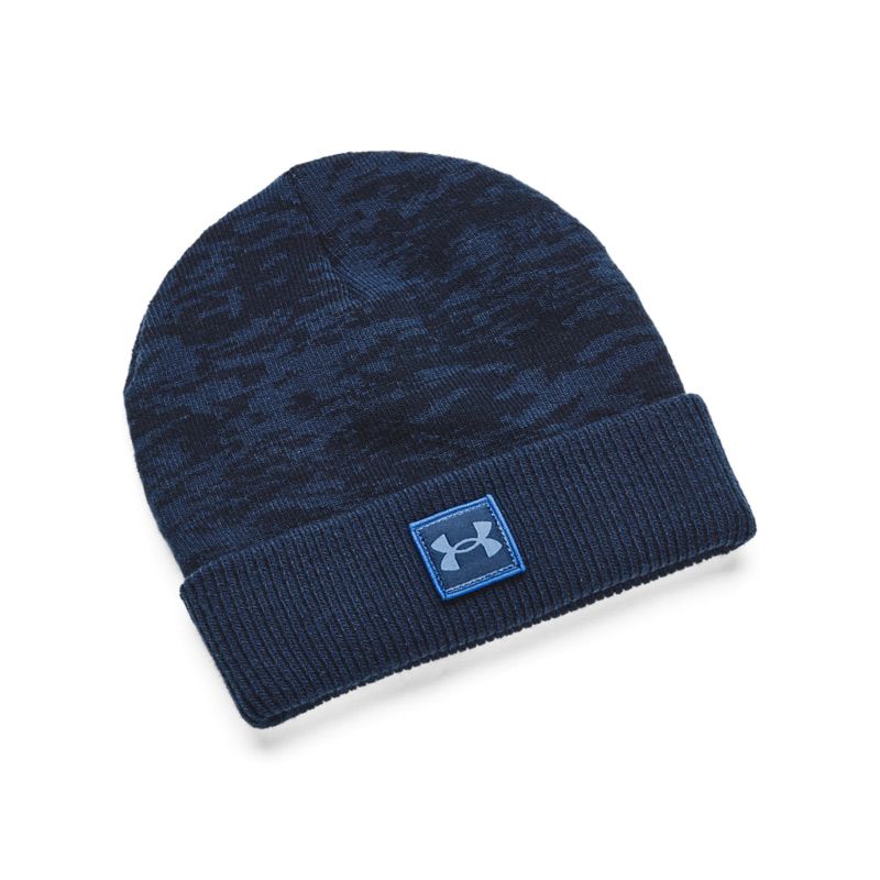 blue Under Armour kids' beanie hat with a double layer ribbed cuff from O'Neills