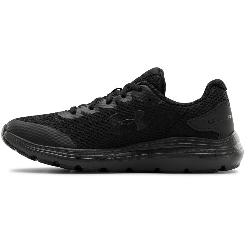black Under Armour running shoes with enhanced cushioning from O'Neills