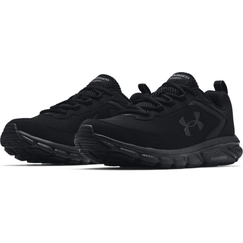 Black Under Armour men's runners with a lightweight, mesh upper and a solid rubber outsole from O'Neills