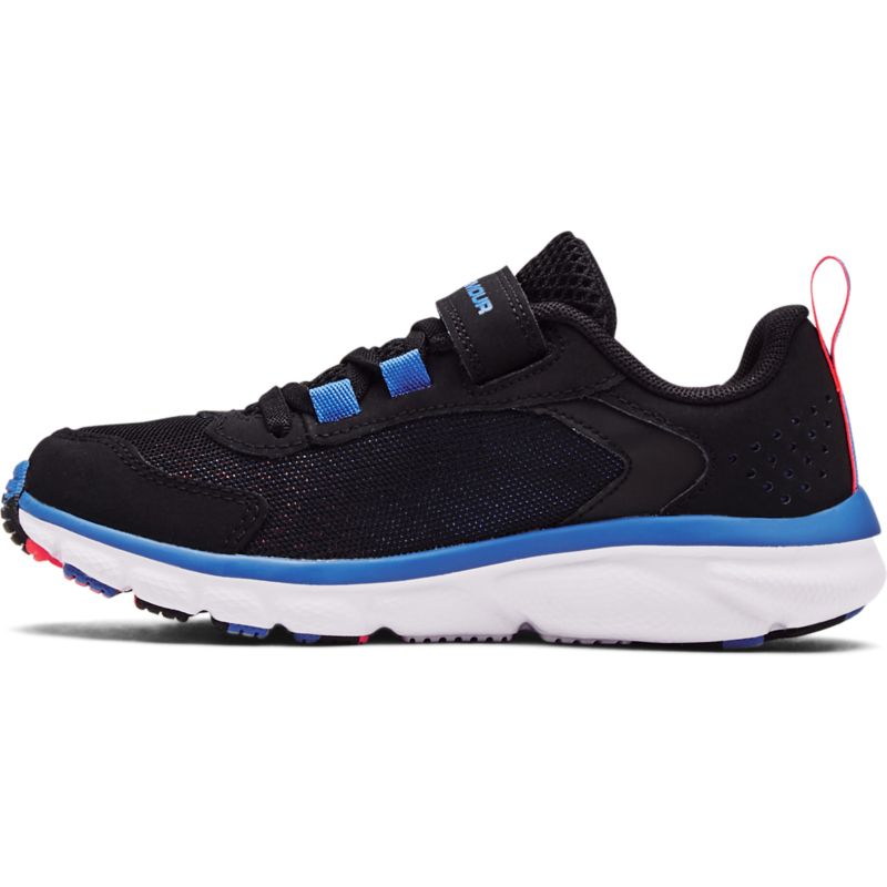 Blue, Black and Orange Under Armour kids' runners with a hook & loop strap from O'Neills