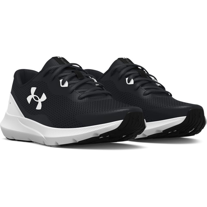 Kids' Black Under Armour Surge 3 GS Running Shoes, with full-length EVA sockliner from O'Neills.