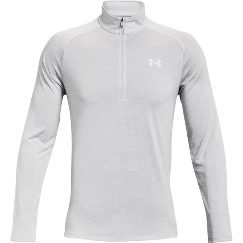 Grey Under Armour men's half zip top with White UA logo on left chest from O'Neills.