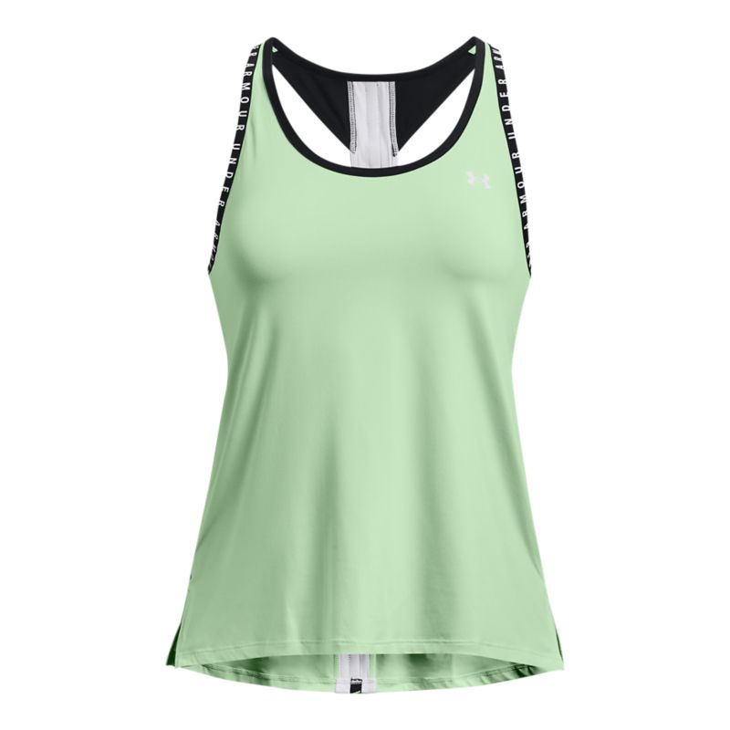 Green Under Armour women's gym vest with t-bar back from O'Neills.
