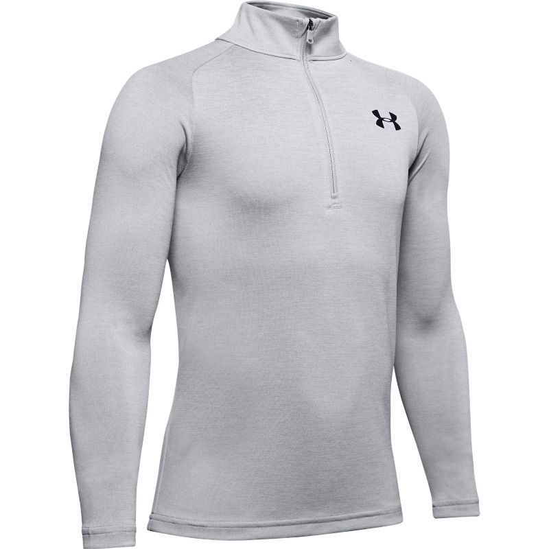 Grey Under Armour boys half zip top with black UA logo on left chest from O'Neills.