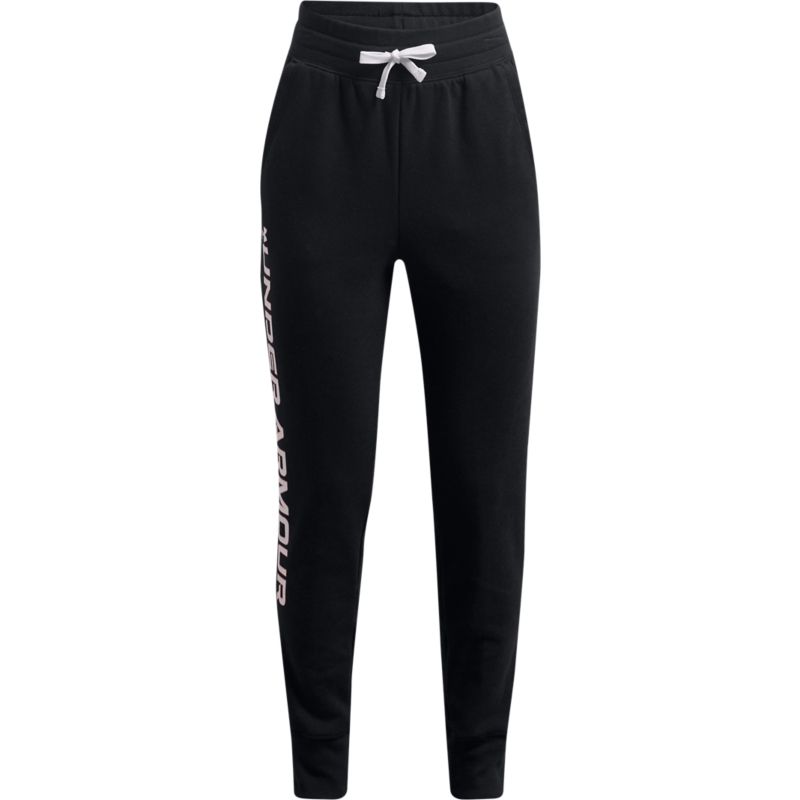 Black Under Armour kids' joggers with UA logo on right leg from O'Neills.