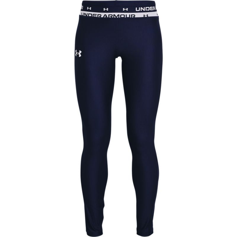 Navy Under Armour kids' girls leggings with mesh panels from O'Neills.