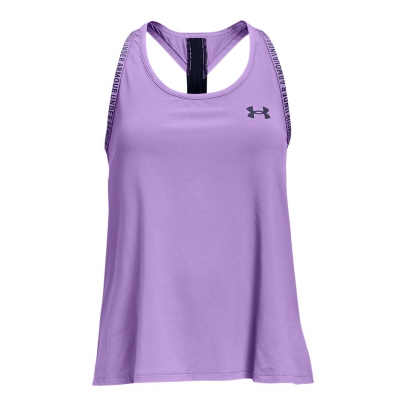 Purple Under Armour kids' girls tank top with T-back straps from O'Neills.