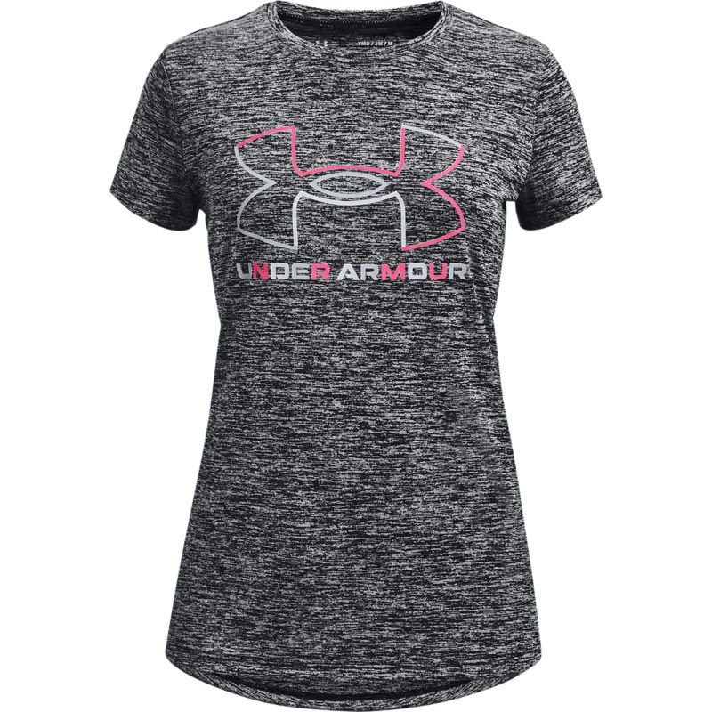 Kids' Black Under Armour Tech™ Big Logo Twist T-Shirt, with Anti-odor technology that prevents the growth of odor-causing microbes from O'Neills.