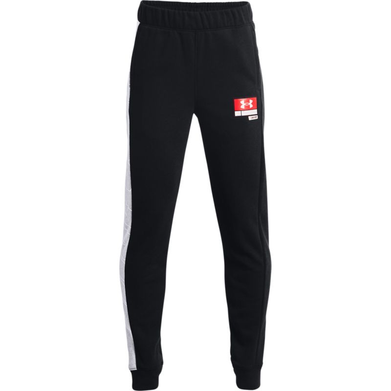 Black boys Under Armour jogger bottoms with red and white printed UA logo from O'Neills.