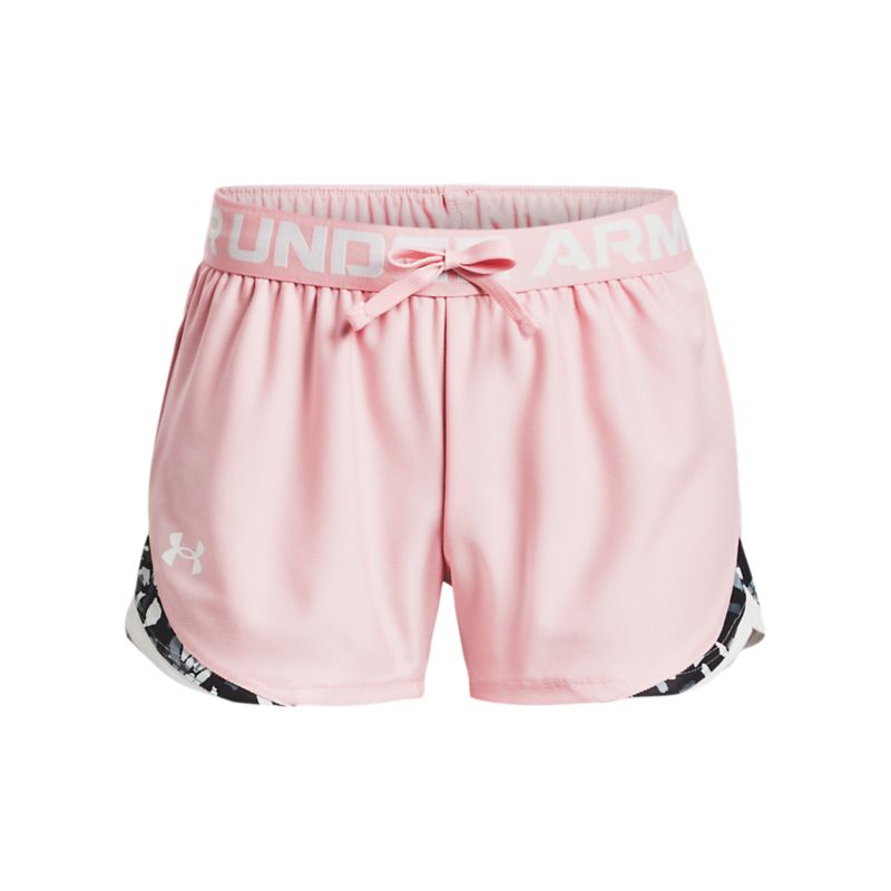 Pink Under Armour Kids' Play Up Tri-Colour Shorts, with Soft elastic waistband, from O'Neills