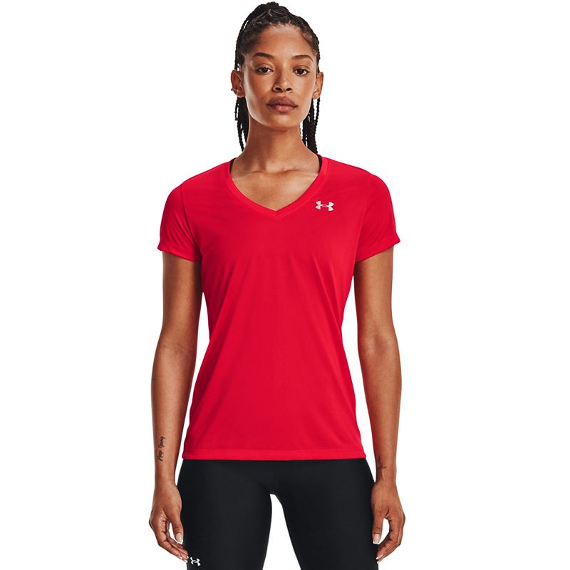 Red Under Armour v neck t-short from O'Neills.