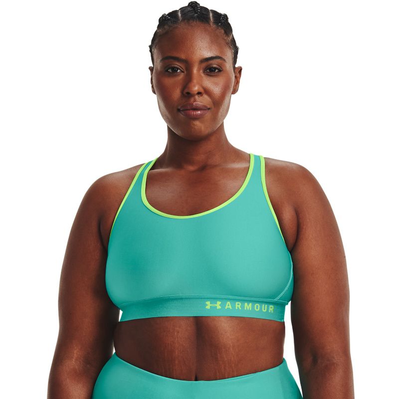 Under Armour Women's Mid Sports Bra Neptune / Quirky Lime