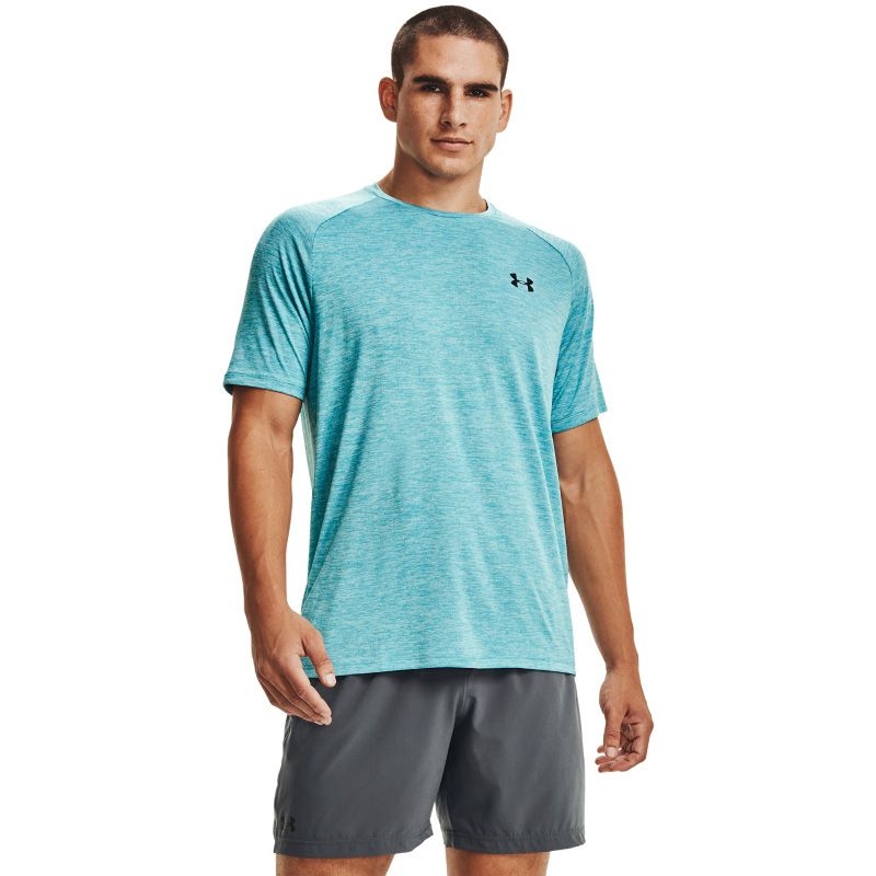 Under Armour Seamless Short Sleeve Mens Training Top Blue Gym Workout T-Shirt UA 