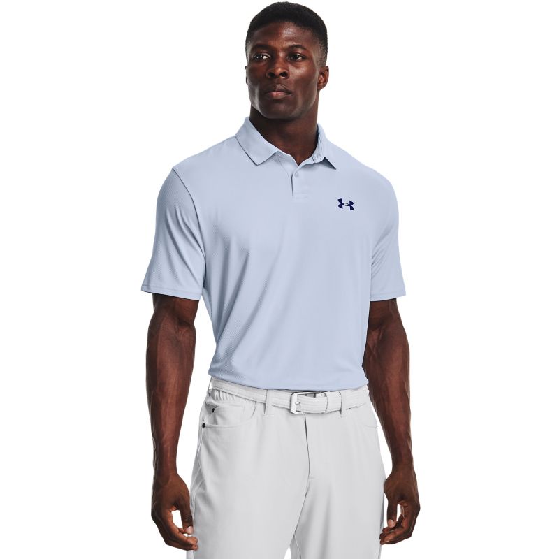 Men's Blue Under Armour Performance Polo Textured, with durable rib-knit collar from O'Neills.