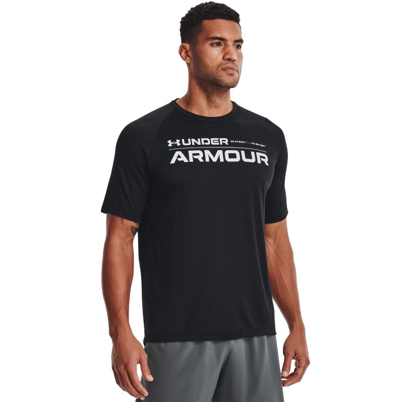 Men's Black Under Armour Tech™ 2.0 Wordmark T-Shirt, with anti-odor technology from O'Neills.