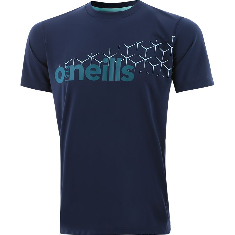 marine men’s crew neck t-shirt with UV protection and a printed design and O’Neills logo on the front.