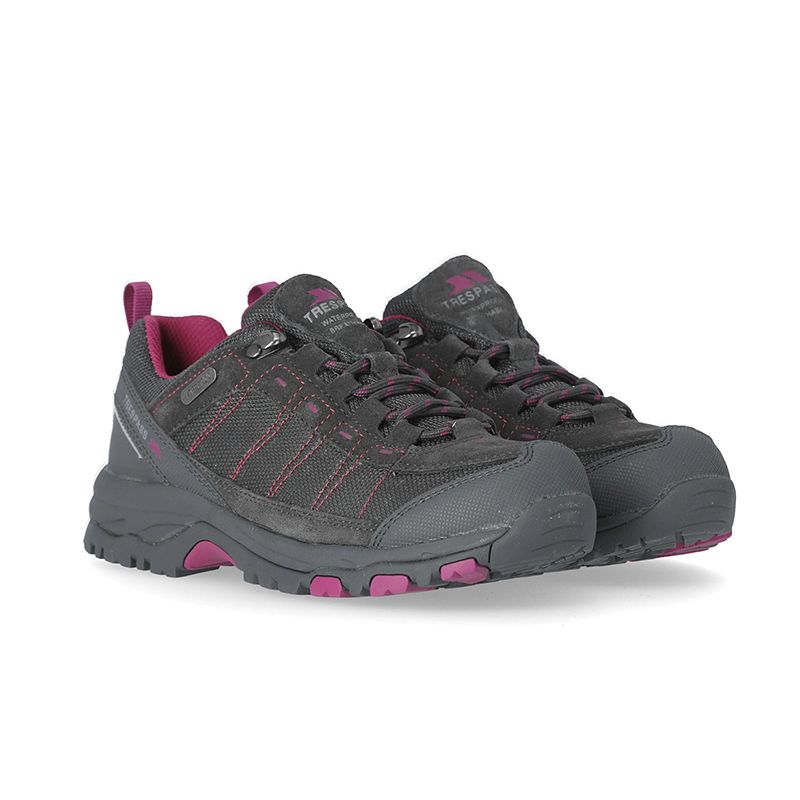 twin profile of the grey Trespass women's walking shoes, waterproof and breathable from O'Neills