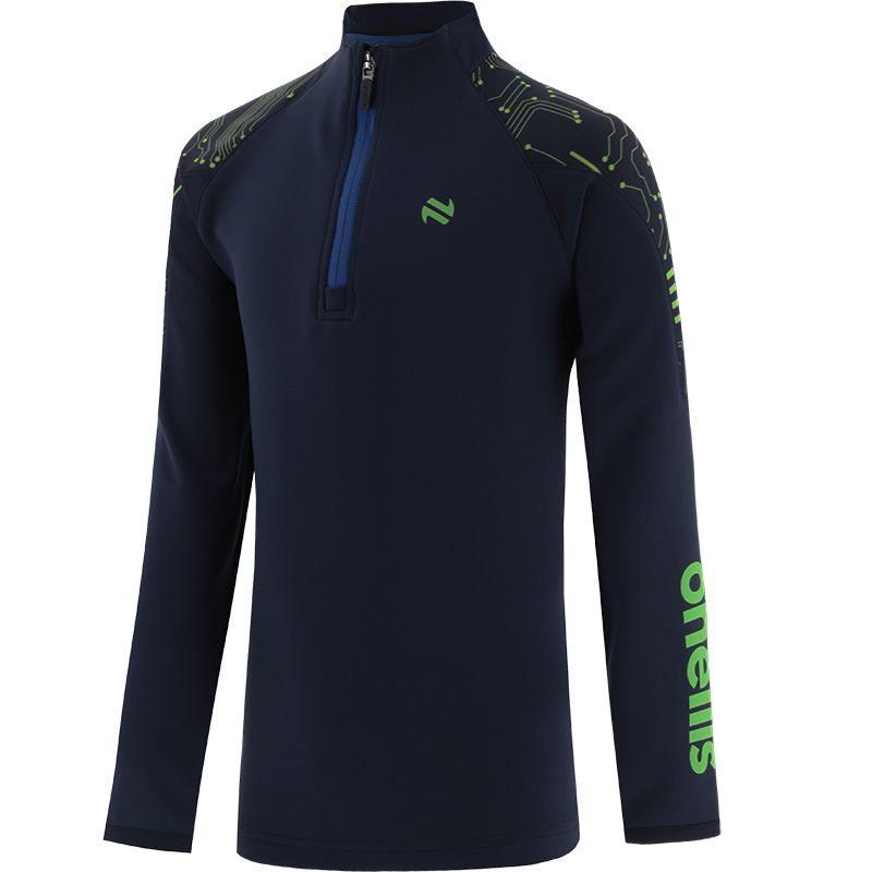 Marine Boys Brushed Half Zip Top with printed motherboard design on the shoulders by O’Neills. 