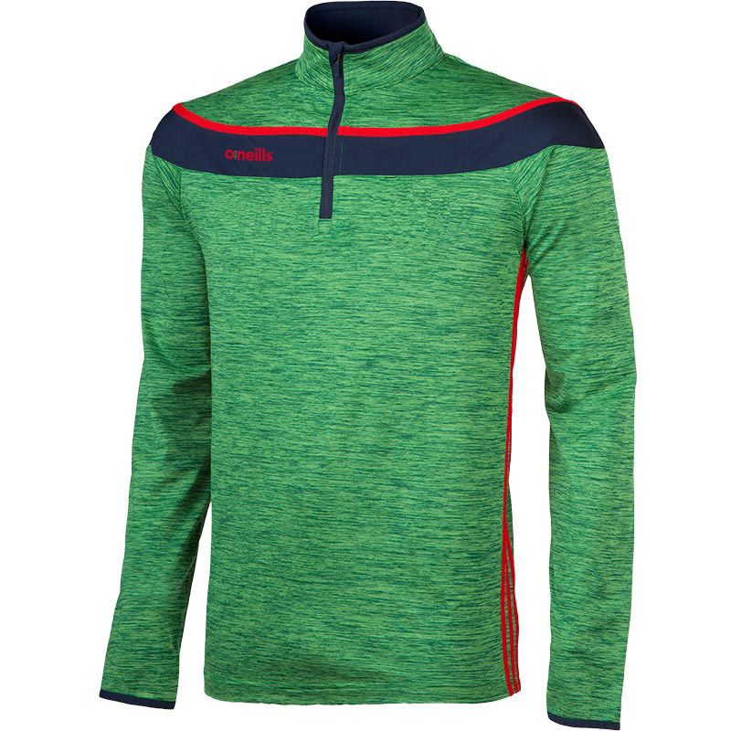 Green, Navy and Red Men's Slaney brushed half zip features a fleece inner lining from O’Neills