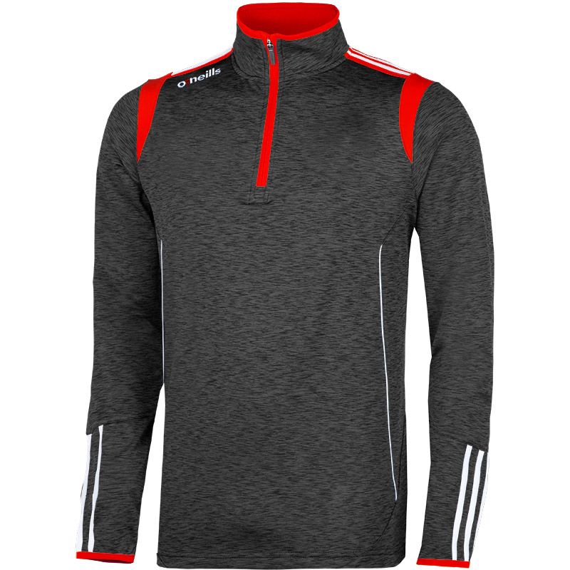 Black, Red and White Kids' Solar brushed half zip features a fleece inner lining from O’Neills