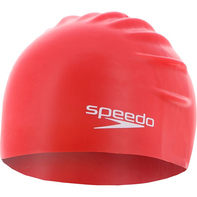 red Speedo junior swim cap made from silicone for long lasting wear from O'Neills