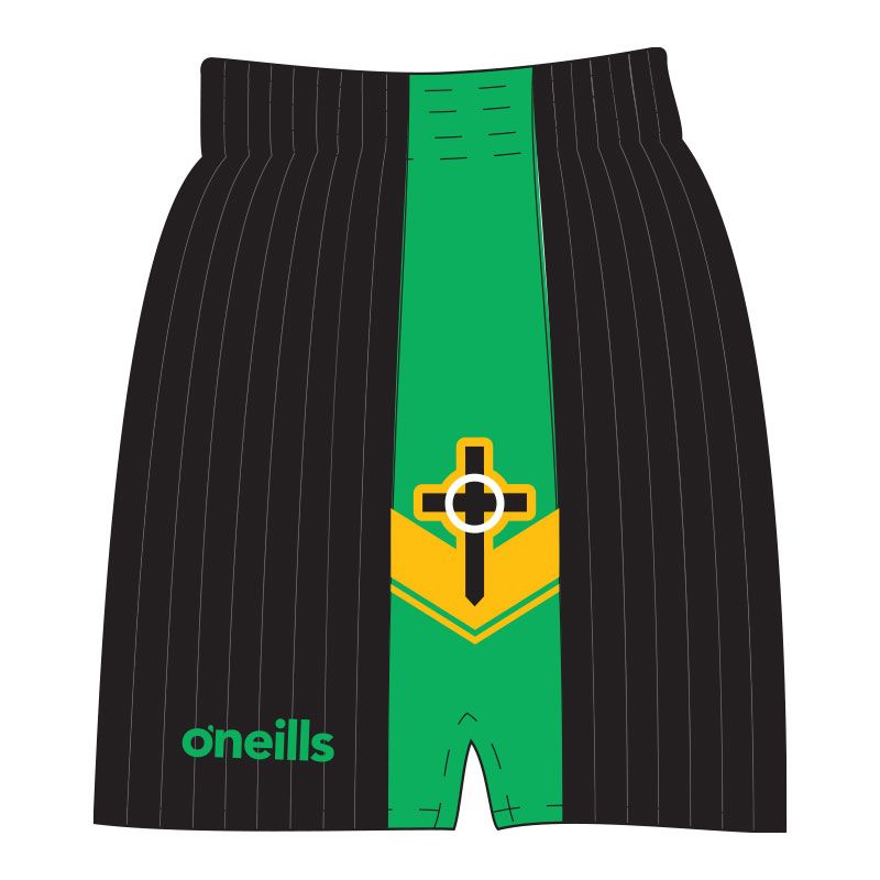 St. Joseph's Grammar School, Donaghmore Kids' PE Shorts  Black / Green / Amber - COMPULSORY