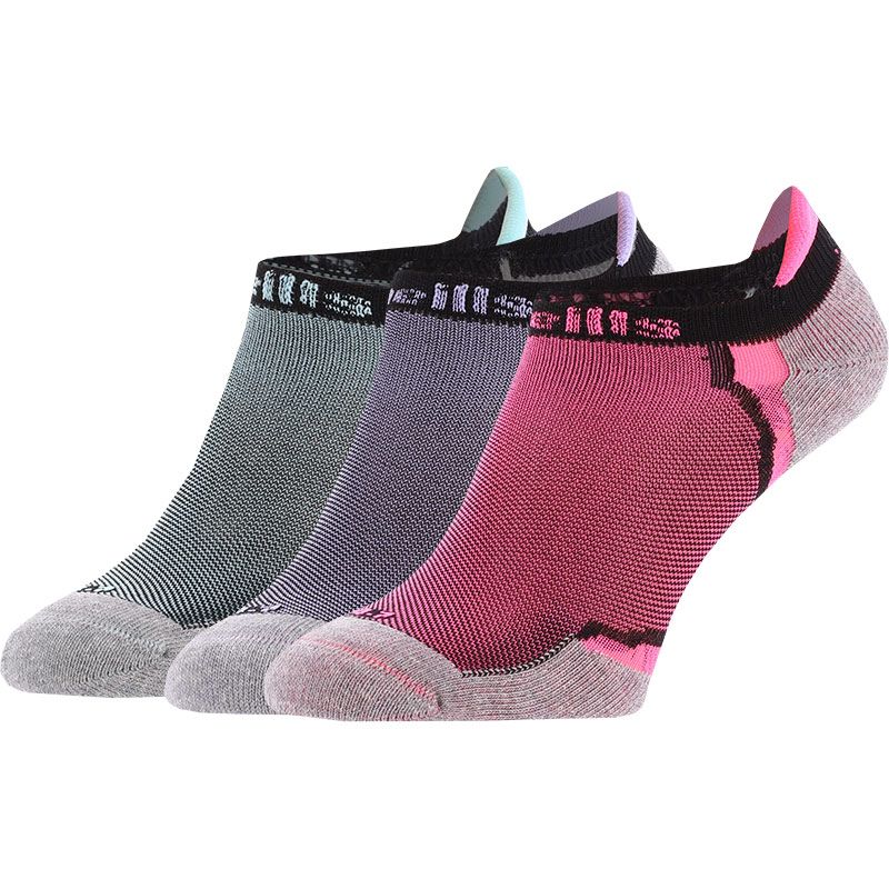 Green / Purple / Pink Stride Trainer Socks with Heel Tab 3 Pack by O’Neills. 