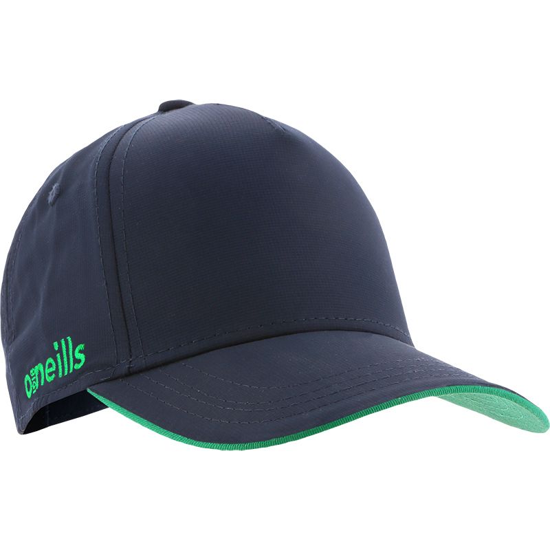 Navy baseball cap with protective peak and Green O’Neills embroidered logo on the side.
