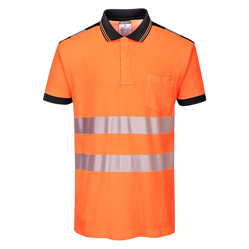 Portwest Workwear Mens Hi-Vis Hooded Zip Sweatshirt Orange SMALL