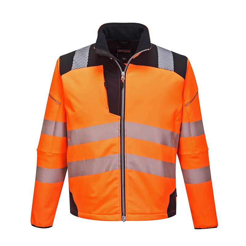 Portwest Men's PW3 Hi-Vis Softshell Jacket Orange / Black
