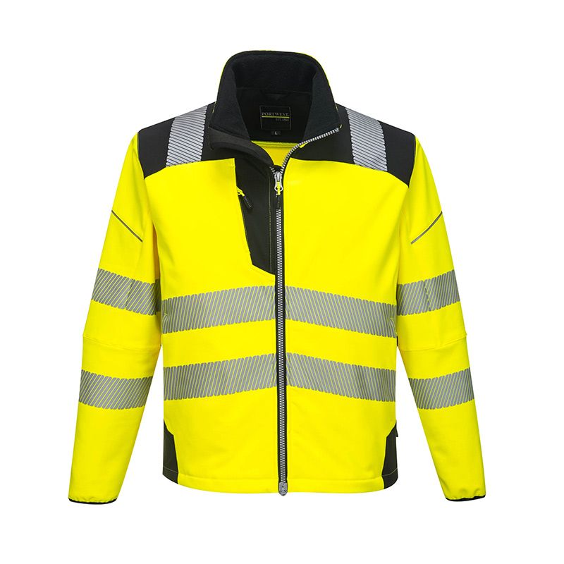 Portwest Men's PW3 Hi-Vis Softshell Jacket Yellow / Black