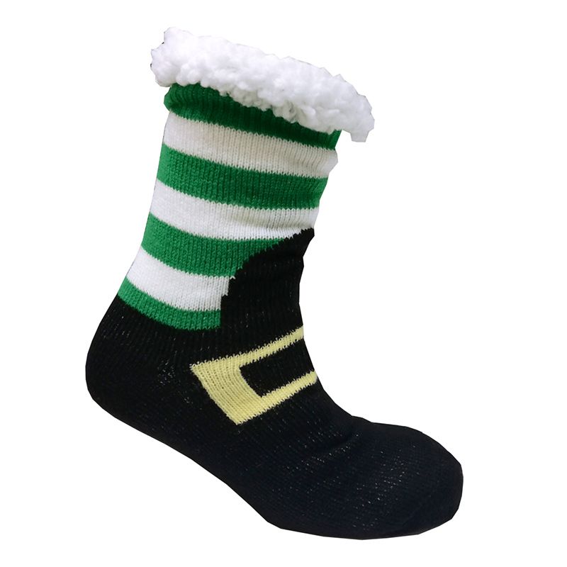 Trad Craft LEP Foot Lined Slipper Socks Green / White