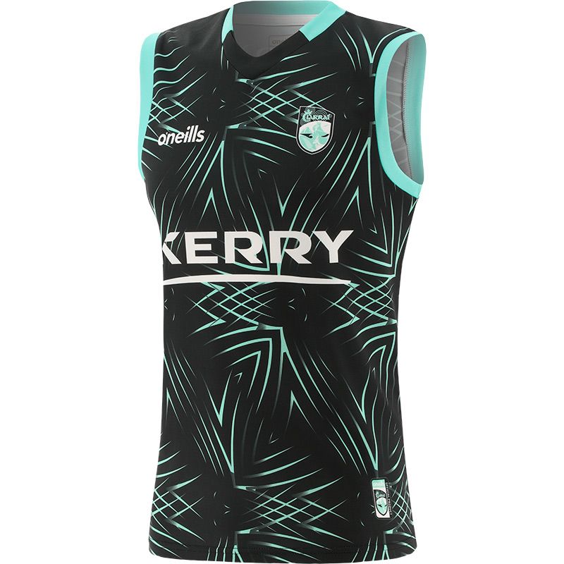 Kerry GAA Kids' training sleeveless jersey vest with sponsor logo by O’Neills.