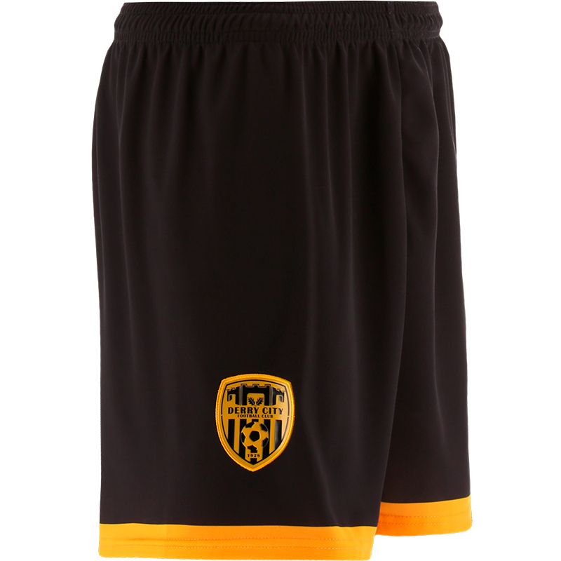 Adults Black / Amber Derry City FC Away Shorts from o'neills.