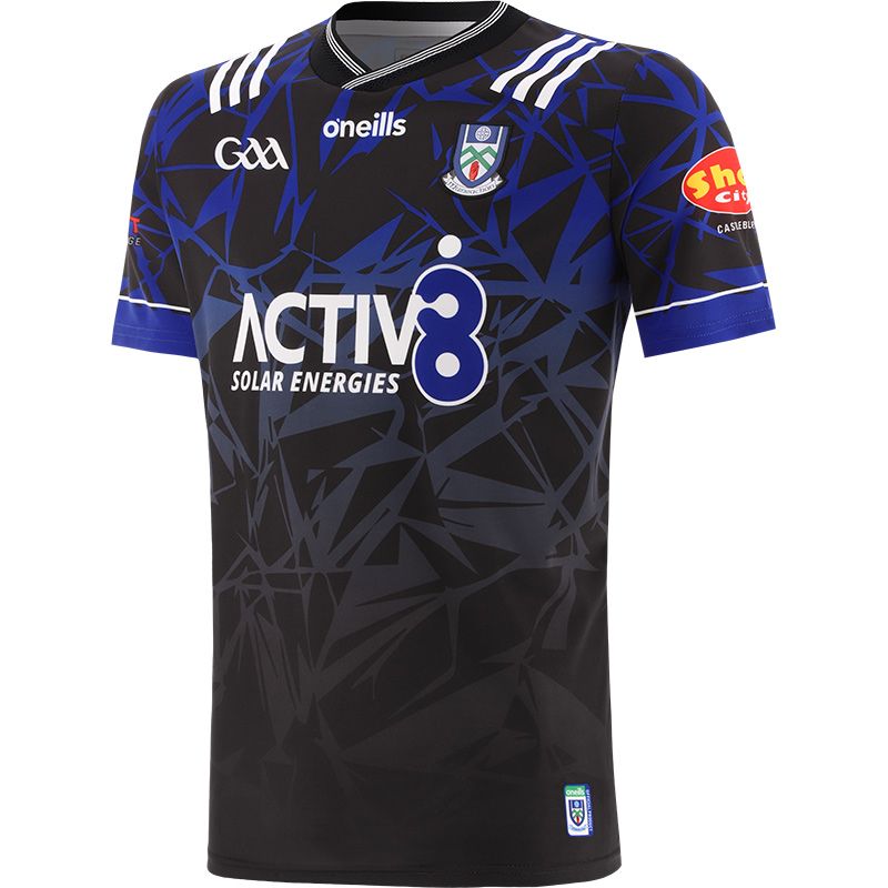 Black Monaghan GAA Goalkeeper Jersey 2024 with ribbed crewneck by O’Neills.