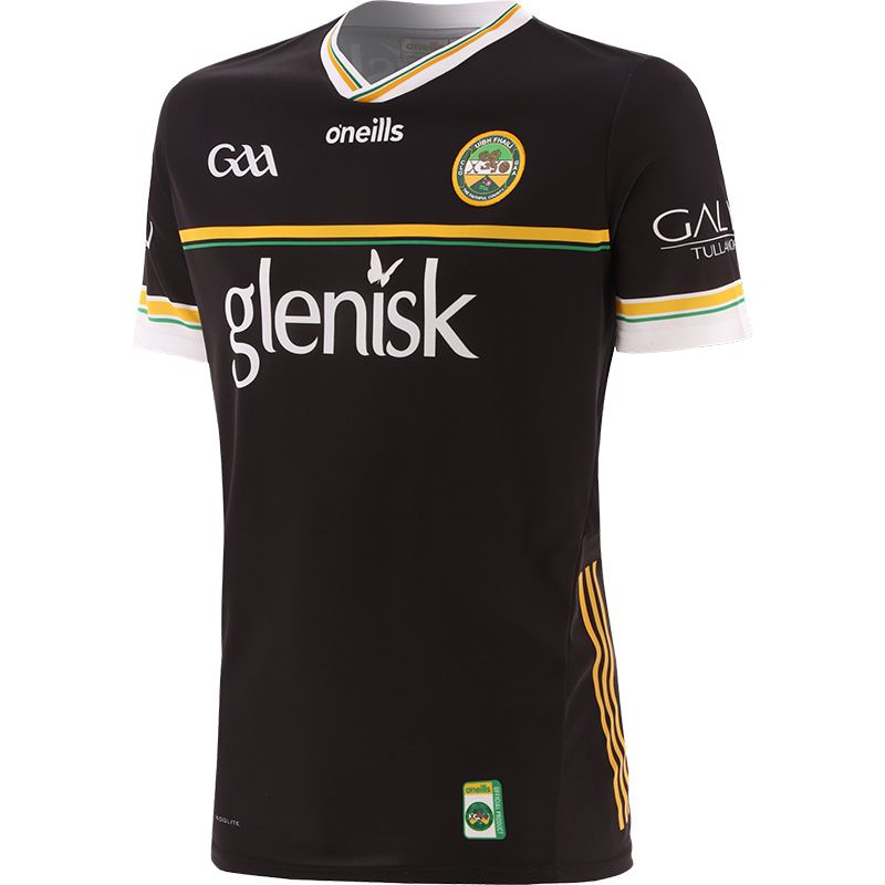 Black Offaly GAA Goalkeeper Jersey 2024 with ribbed crewneck by O’Neills.