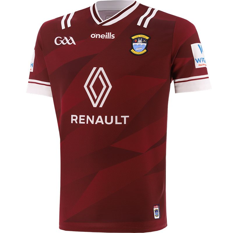 Maroon Westmeath GAA Home Jersey 2024 Player Fit with White knitted collar by O’Neills.