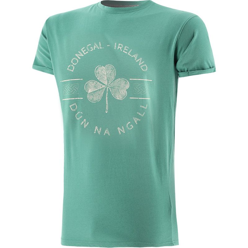 Green Trad Craft Men's Donegal Ireland T-Shirt, with Irish shamrock and Celtic knot design from O'Neills