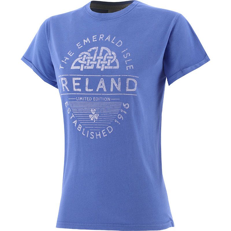 Women's Blue trad craft the emerald isle t-shirt from O'Neills.