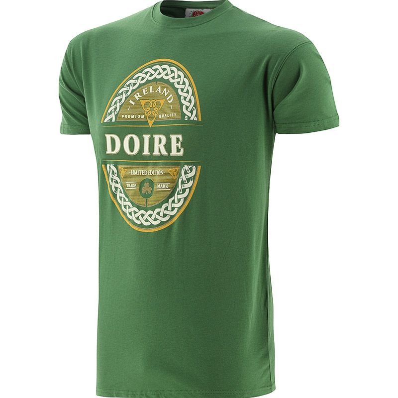 Green Trad Craft Men's Doire Classic T-Shirt, with a Irish Celtic knot design from O'Neill's.