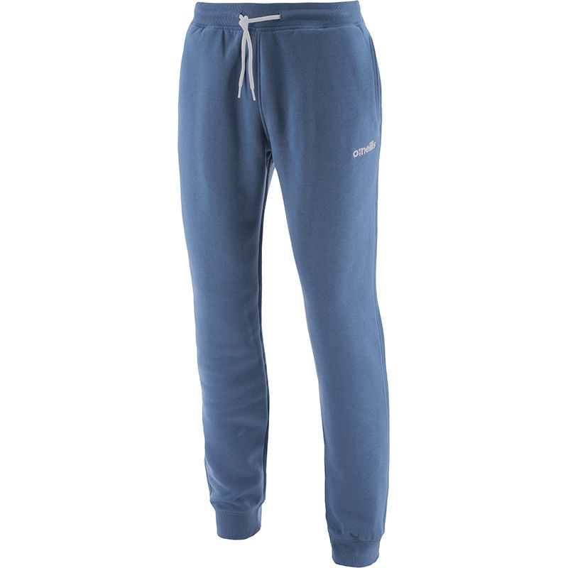 Blue men's Fleece Skinny Tracksuit Bottoms with drawstring waist and side pockets by O'Neills.